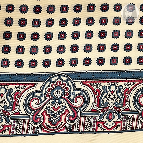 Lanvin Paris Silk Scarf Stole Shawl Paisley Floral Print Fringe Hem Vintage 90s - Picture 12 of 15